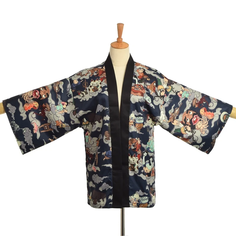 Japanese Kimono Traditional Yukata Men Cardigan Mujer Women Short Outwear Coat Hyakki Yakou Clarkes World Costumes