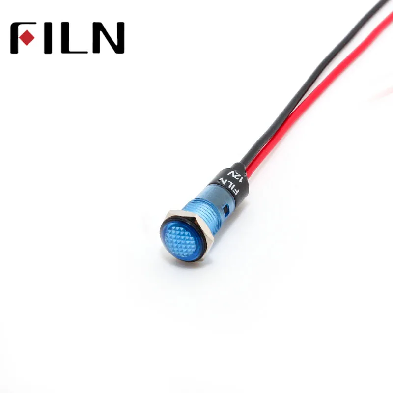 8mm filn 6 volts 120v 12v 24v led lâmpada indicadora de luz de piloto