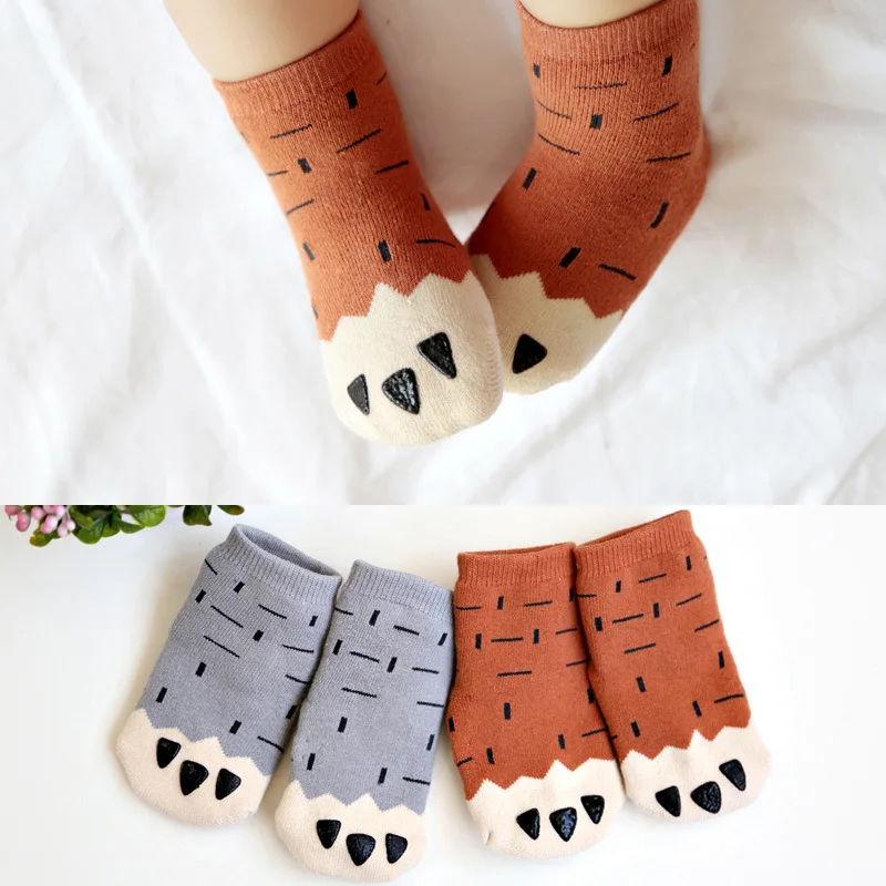 Toddler Baby Girls Cute Animal Paw Terry Cotton Socks 0-4 Years Children Kids Boys Cute Claws Anti-slip Socks 1 Pair DS39