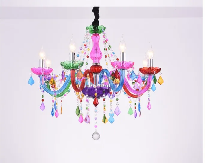 Free Shipping Colorful Crystal Chandelier Lamp Tiffany Crystal Modern Crystal Chandelier Guaranteed 100% Crystal Pendant Lamp