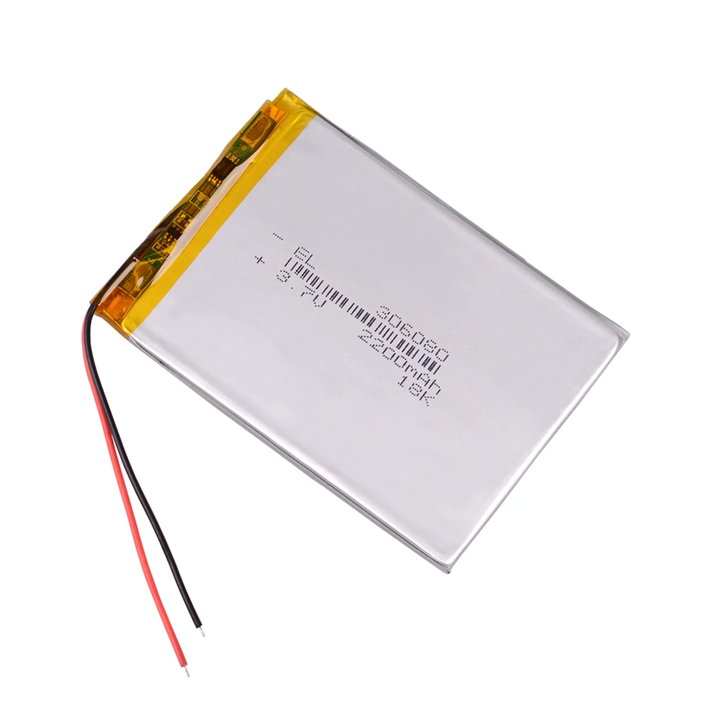 306080   3.7V 2200mAh แบตเตอรี่ลิเธียม Li-Ion Li Polymer แบตเตอรี่สําหรับรีโมทคอนโทรลโทรศัพท์แบบพกพา E-Book Power Bank