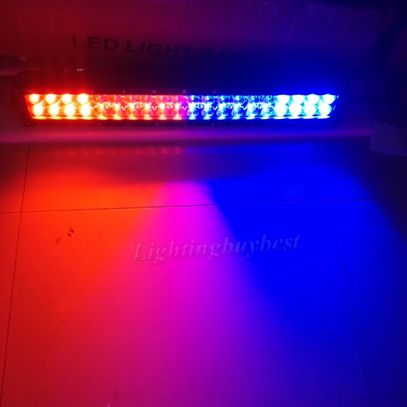 

22"INCH 240W Led Light Bar Dual Color White 6000K & Red Blue Strobeflash Wireless Remote Offroad Emergency Warning Offroad Truck