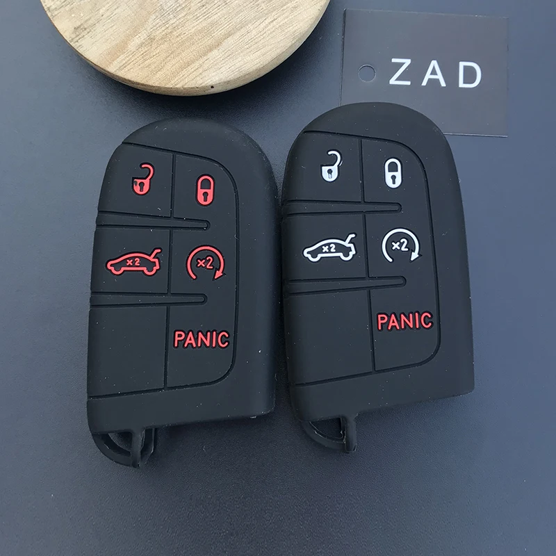 ZAD Silicone car key cover case Fob For Jeep Renegade Compass Grand Cherokee For Chrysler 300C Wrangler Dodge Car Accessaries