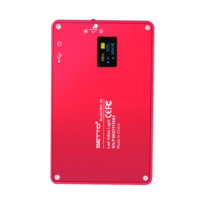 Mini luz LED para vídeo profesional, 3500K-5700K, Control de salida continua, Panel LED recargable en cámara para Nikon, Canon, DSLR