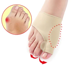 2Pcs = 1 Paar Toe Separator Hallux Valgus Bunion Corrector Orthesen Fuß Knochen Daumen Teller Korrektur Pediküre Socke Haarglätter