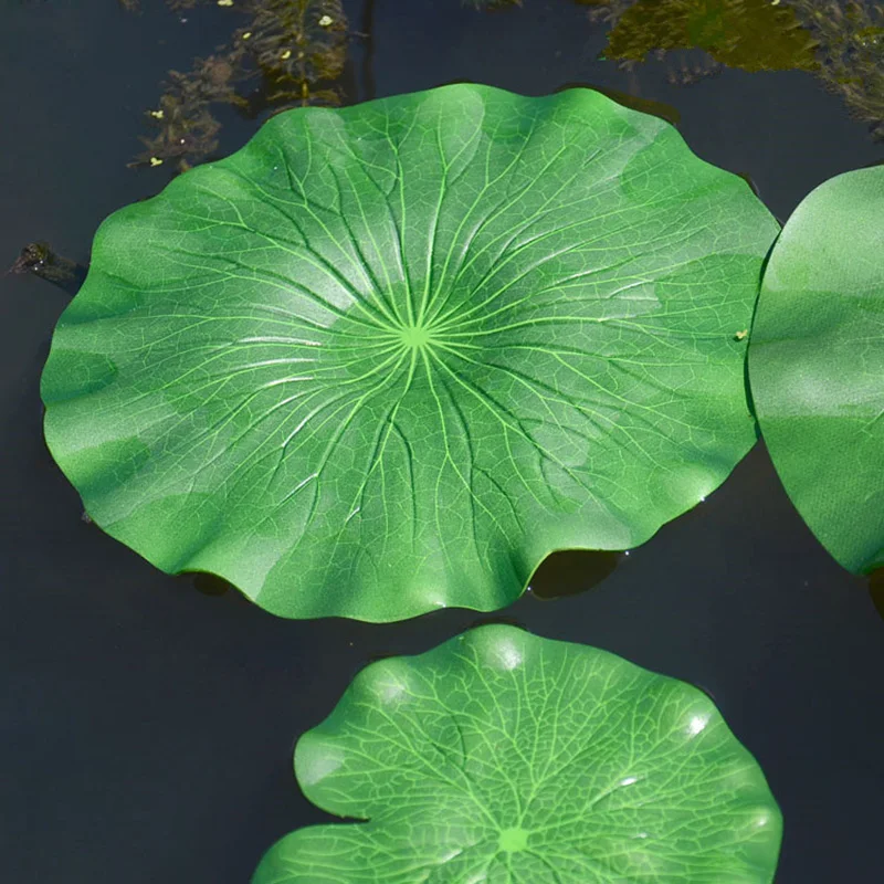 

Dia of 10 CM Artificial EVA Lotus Leaf Green Flower Plants Ornament For Home Garden Water Pool Decor