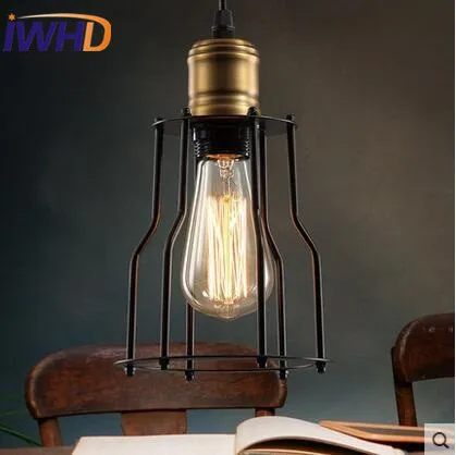 

Single head Antique Industrial Hanging Lamp Loft Edison Blub Pendant Lights Fixture Creative Iron Vintage Hanging Light Lamparas