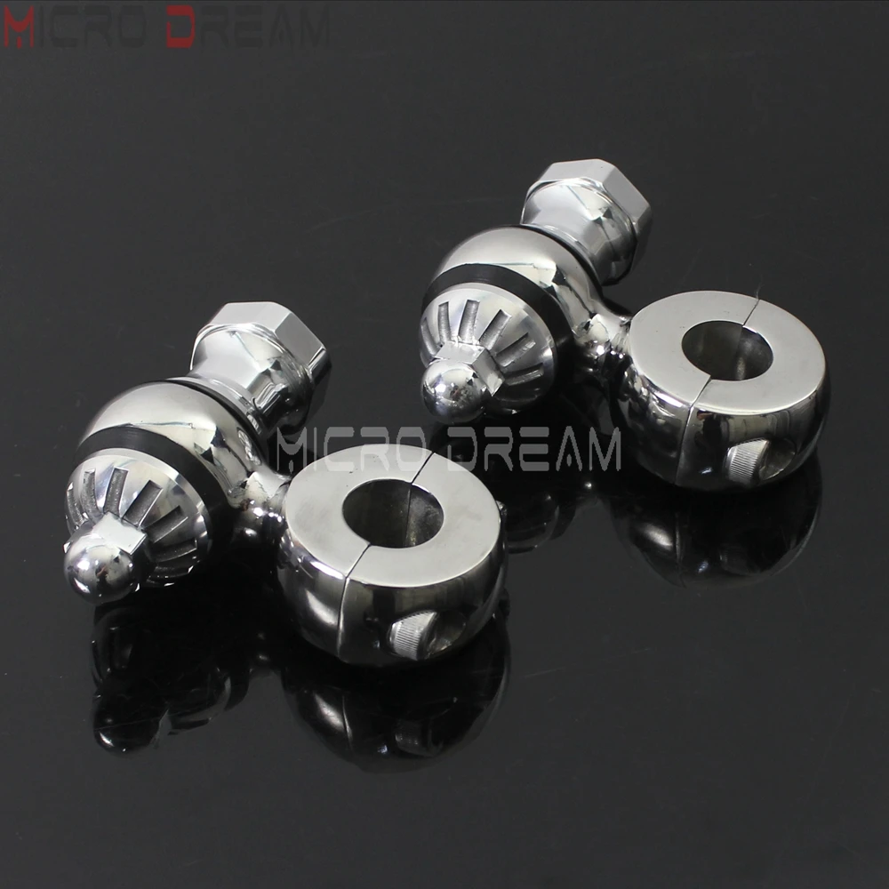 Old School Spear Polish 7/8 inch & 22mm Bar Mount Clamps 7/8\'\' Handlebar Risers for Harley 2\