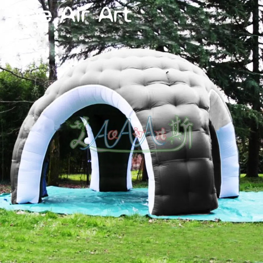 Hermosa tienda inflable negra para eventos con cúpula de fiesta de 5 m de diámetro, precio más barato, a la venta