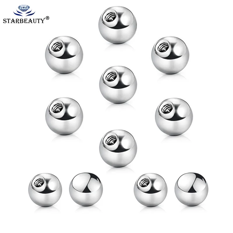 10Pcs/Lot 12G 14G Titanium Screw Balls Accessories Body Jewelry Rings Lip Nipple Pircings Eyebrow Piercings Stretcher Rings