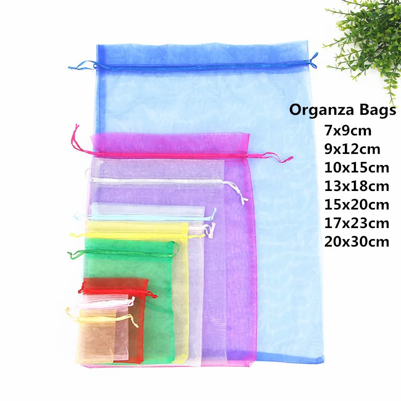 

10pcs 15x20 17x23 20x30cm Gift Bag Jewelry Packaging Organza Bag Pouches Jewelry Packing Bag Birthday Party Decorations Supplies