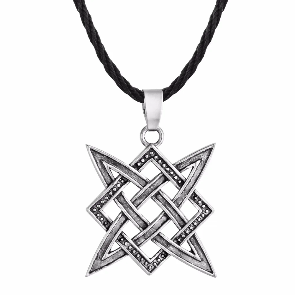 Cxwind Retro Slavic Norway Viking Square Pendant Necklace Star Rus Amulet Pendant Talisman Pagan Pendants Necklaces Men Jewelry