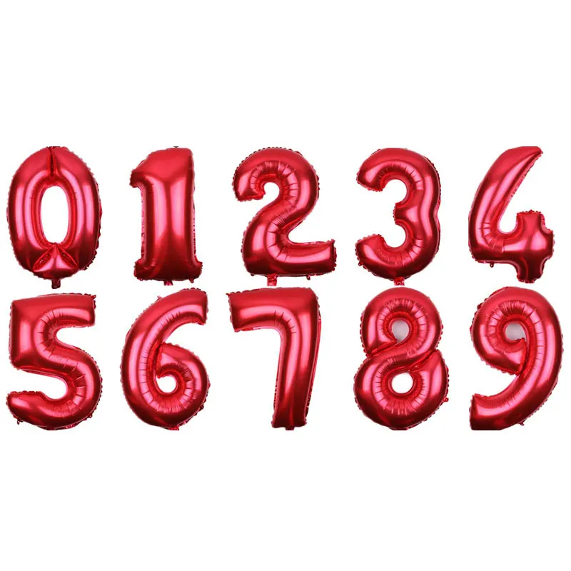 16 32inch Number Balloon Color optional Foil Digital Balloons Baby Shower Happy Birthday Party Wedding Globos