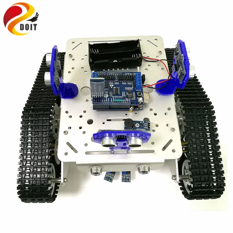 Bluetooth Control Smart Robot Tank Chassis with Arduino  Board+Motor Drive Shield for Tracking and Obstacle Avoidance