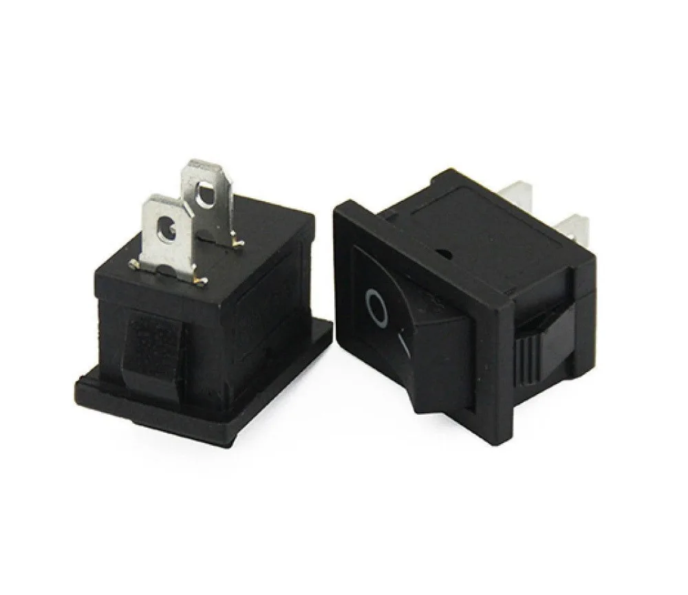 10/20 PCS Switch ON-OFF KCD1 15*21mm 2pin Ship Type Switch 6A 250V 10A 125V 15X21 Rocker Switch power switch black New