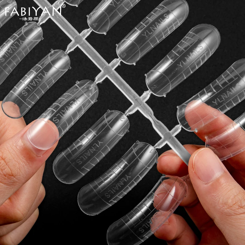 100/120/240Pcs False Nail Art Tips Mold Quick Extension Builder DIY Manicure Tools With Scale Form Finger Transparent