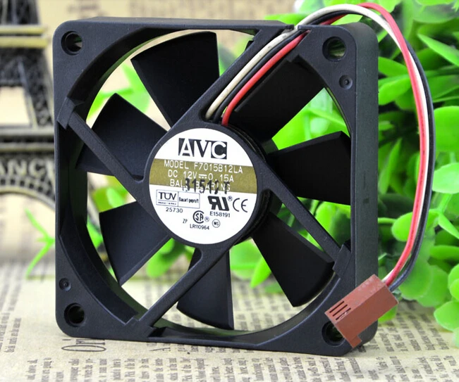 The original AVC 7015 70*70*15MM F7015B12LA 12V 0.15A 3 line CPU ball fan