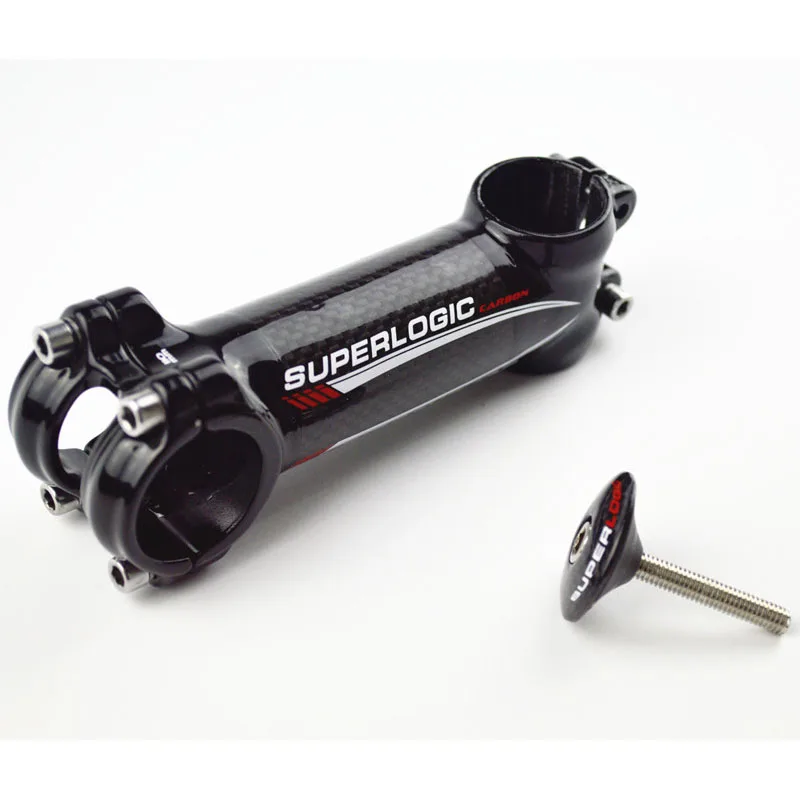 Superlogic glossy black carbon bicycle stem carbon road MTB bike stem and top cap bicycle parts 1lot=1 stem + 1 top cap