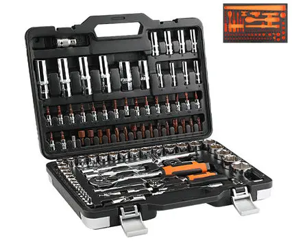 

94PCS 1/2"1/4" Portable Multi-function Hardware Tool Set Ratchet Quick Socket Screwdriver Wrench Auto Repair Combination Toolbox