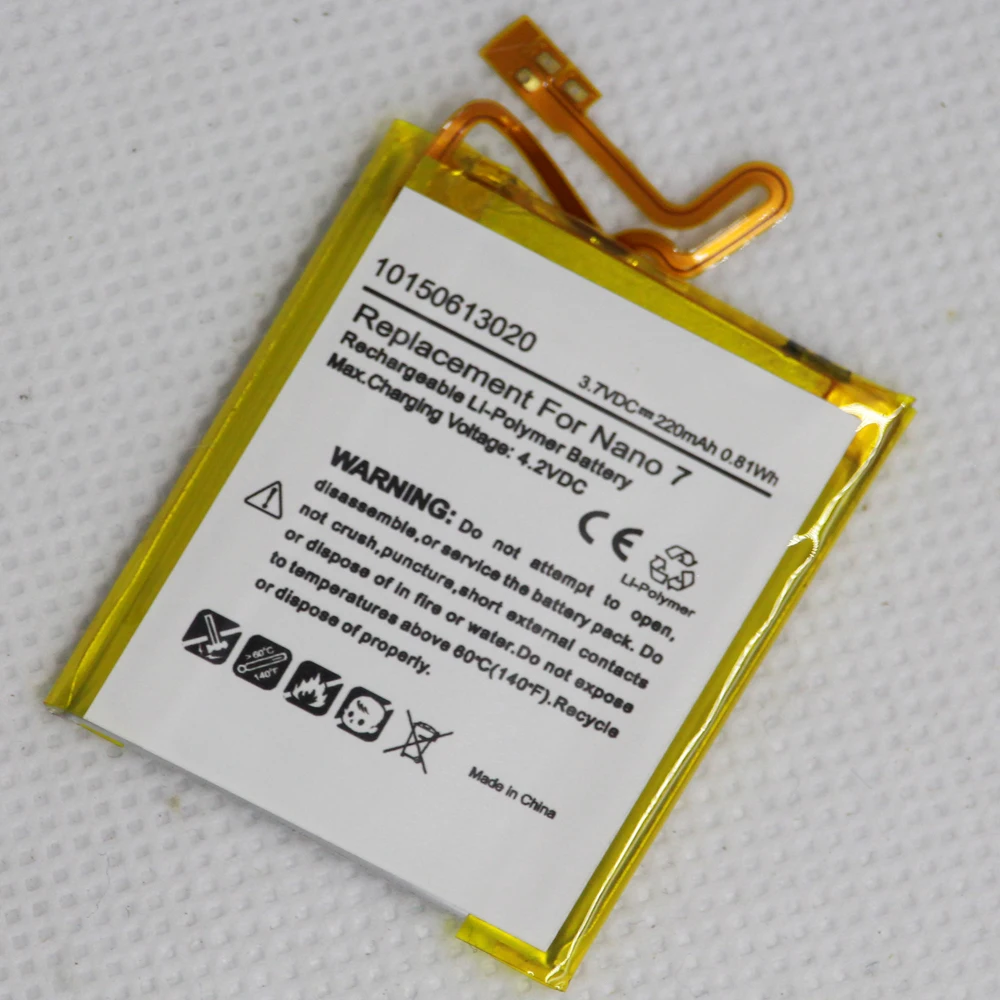 

10pcs/lot 220mAh Internal Li-ion Polymer Battery for iPod Nano 7th gen Nano 7 16GB