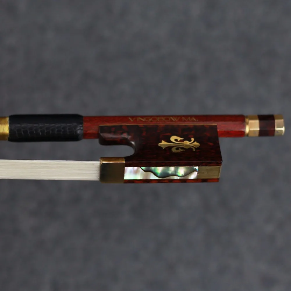 127V 4/4 Size VIOLIN BOW Carbon Fiber Core with Pernambuco Skin Stick Snakewood Frog Natural Horsehair