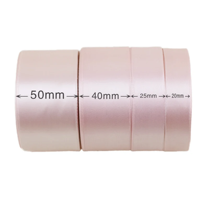 (25 yards/roll) Light Pink Single Face Satin Ribbon Wholesale Gift Wrapping Christmas ribbons