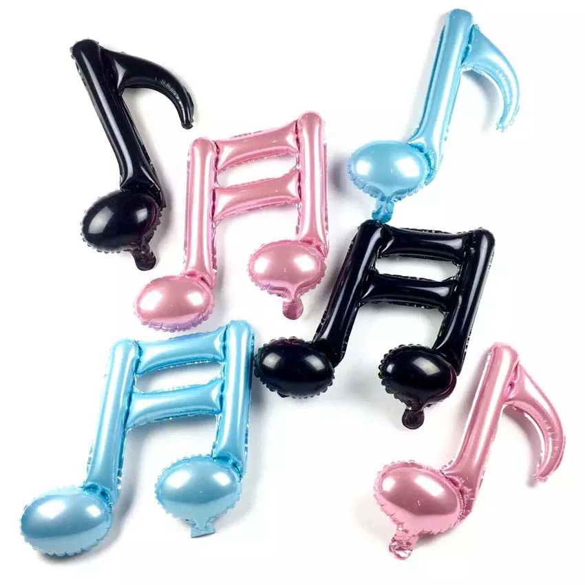 5pcs/lot Musical notes foil mylar balloons birthday party supplies inflatable globos wedding decorations supplies helium balloon