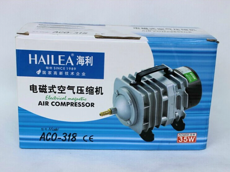 Hailea-compressore d\'aria elettromagnetico pompa elettromagnetica per ossigeno per acquario senza olio pompa elettromagnetica 110 o 220V ACO-318 328