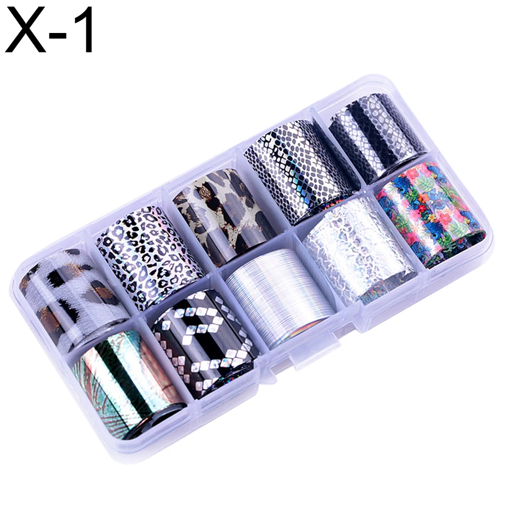 10Rolls/Set 10M Glitter Unghie Artistiche Fogli Laser Consigli Adesivi Fai Da Te Decorazioni Manicure autoadesivo Del Chiodo unghie Decorazioni di Arte