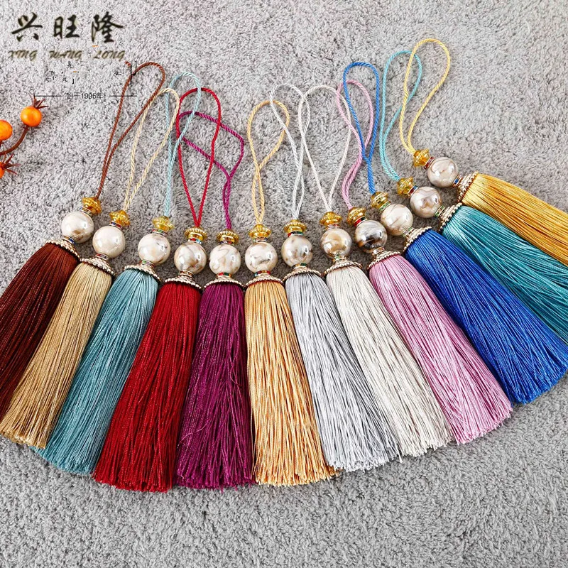 XWL 8Pcs Jade Bead Curtain Small Cord Tassel Fringe Curtain Accessory DIY Sofa Tablecloth Valance Decorative Key Tassel Tieback