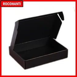 100X Custom Logo Printed Corrugated Cardboard Paper Black Shipping Mailing Box Gift Packing Boxes