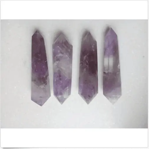 

Rainbow!!! 4PCS NATURAL purple AMETHYST QUARTZ CRYSTAL DT WAND POINT Healing 550G