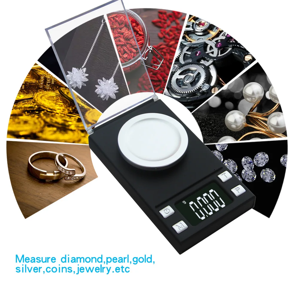 0.001g LCD Digital Jewelry Scale Lab Weight High Precision Scale Medicinal Use Portable Mini Electronic Balance Calibrate Weight