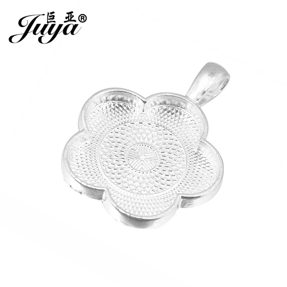 10 teile/los Vintage Blumen anhänger Cabochon Basis Lünetten Charms für DIY Schmuck Herstellung Halsketten Schlüssel anhänger liefert Zubehör – Detail 13