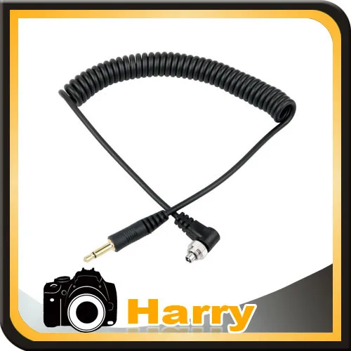 Cable de sincronización de pc para Flash de cámara, enchufe de Flash macho de 3,5mm a 30-100cm, 10 unidades