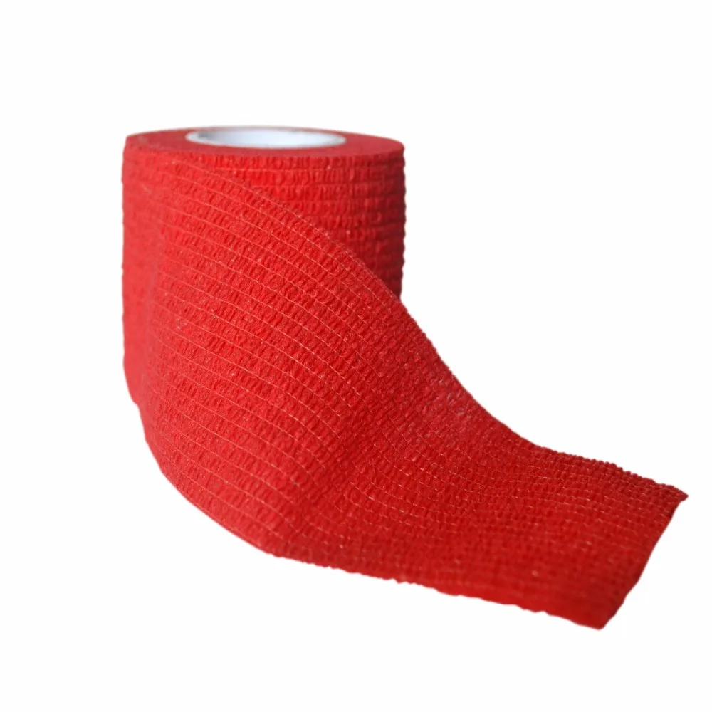 4Pcs/Lot Red Waterproof Self Adhesive Elastic Security Protection Nonwoven Bandage First Aid Sports Tape Finger Joints Wrap