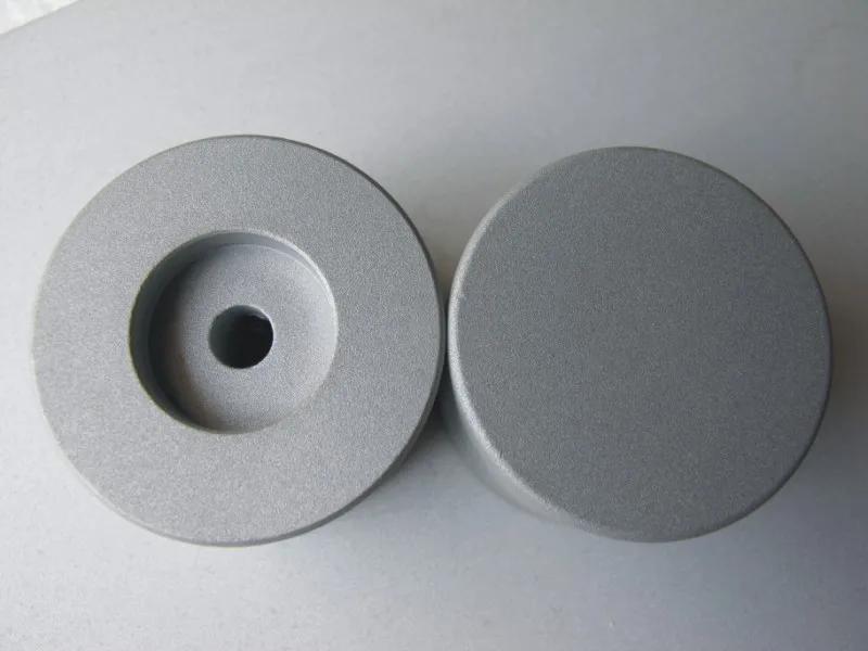 25 mm de diâmetro botão cilíndrico/botão de volume prateado/botão de potenciômetro