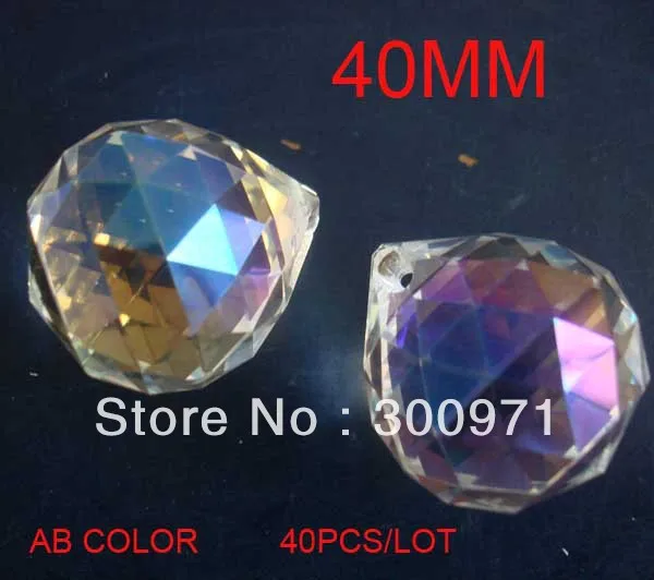 

40pcs/lot 40mm AB color crystal chandelier parts/crystal chandelier ball for beaded curtain pendant