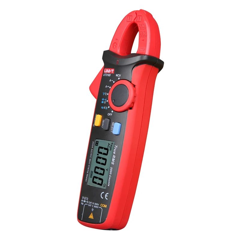 UNI-T UT210D AC DC Current Clamp Meter True RMS Voltage Resistance Capacitance Meter Digital Ammeter Pliers Auto Range