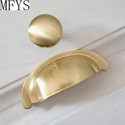 Brushed Brass Gold Drawer Knobs Pull Handles Cup Bin Shell Pull Dresser Handles Kitchen Cabinet Handle Knob Door Pull 76mm