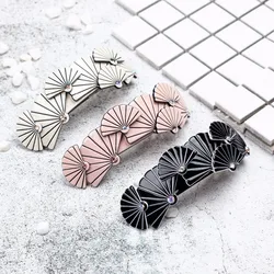 1Pcs Floral Hair Clip Barrettes Fashion Japanese Headwear New Women Acetate Lovely Fans Style  Hair Accessories