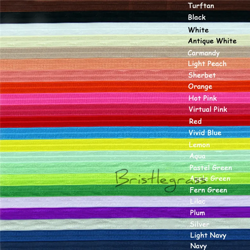 

BRISTLEGRASS 22 Yard Combo 5/8" 15mm Solid Color FOE Foldover Elastics Kids Headband Hairband Spandex Satin Lace Trim DIY Sewing