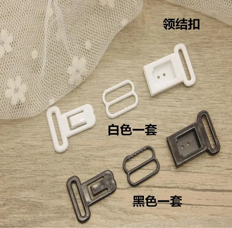 

100 sets handmade ribbon adjustable diy material bow tie tape hook clasp and slide sets