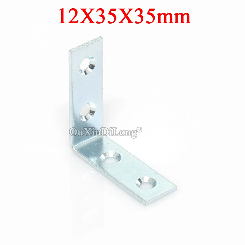 100PCS Thicken Metal Corner Braces 12X35X35mm L Right Angle Board Frame Shelf Support Brackets Reinforcement Connecting Fittings