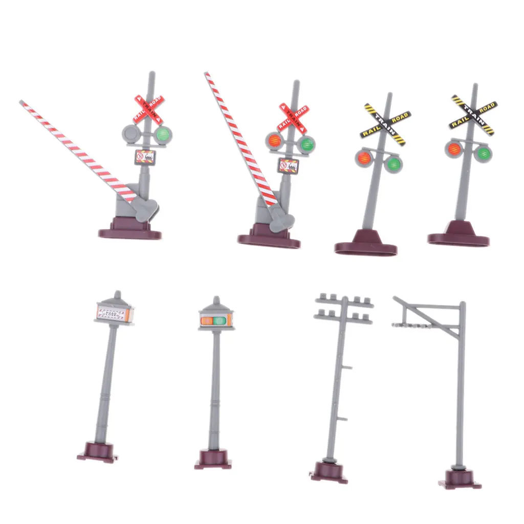 8Pcs Car Toy Accessories Traffic Road Signs Kids Traffic Sign Toy Children Play Learn DIY Model Scene Toy Game