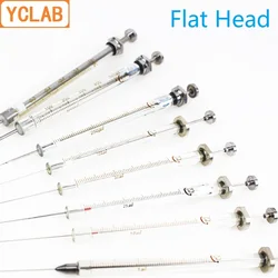 YCLAB Micro Injector 0.5/1/2/5/10/25/50/100/250/500/1000uL Glass Syringe Flat Head Needle for Liquid Chromatograph