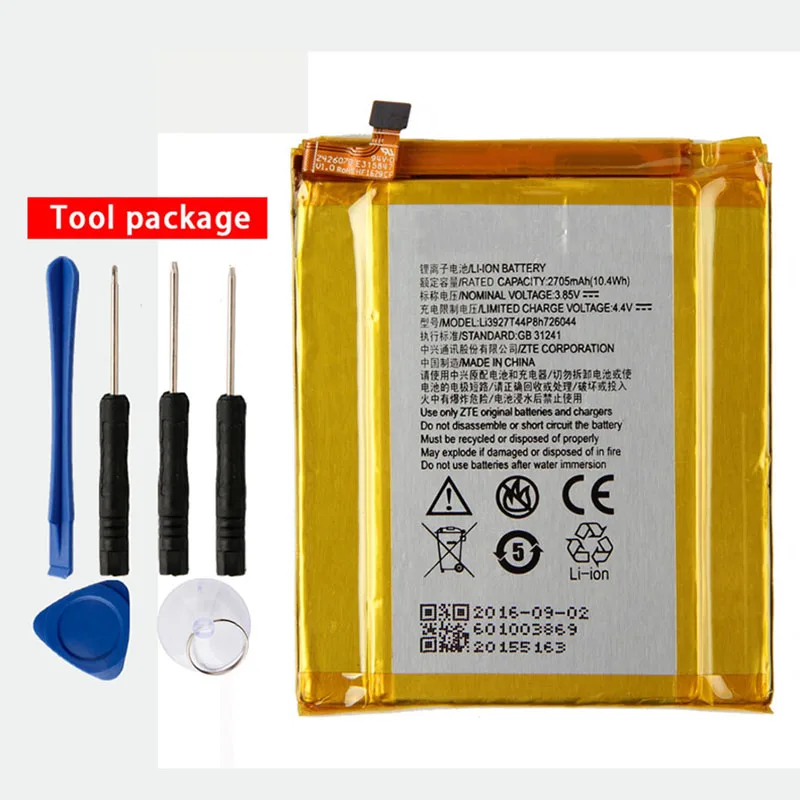 Original ZTE Li3927T44P8H726044 Phone battery For ZTE Axon 7 Mini 5.2inch 2705mAh