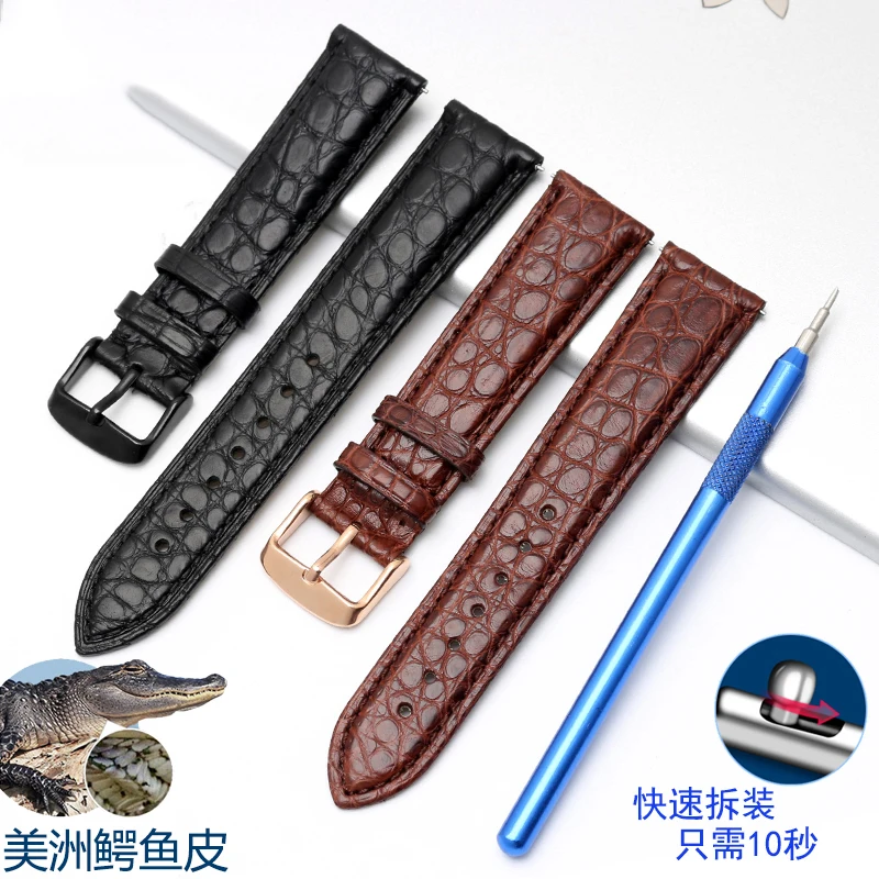 Crocodile Alligator Skin  Watchband Belt Watch Strap Bracelets for 16mm17mm18mm 19mm 20mm 21mm 22mm 23mm 24mmQuick installation