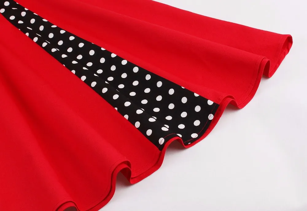 S-5XL Women Robe Pin Up Dress Retro 2018 Vintage 50s 60s Rockabilly Dot Swing Summer female Dresses Elegant Tunic Vestido image 6