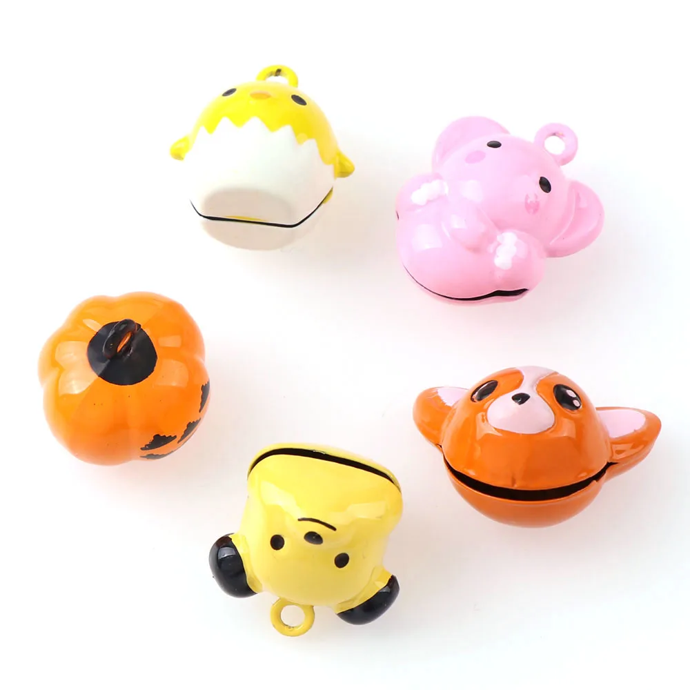 Cute 2PC Mix Style Fox Elephant Chick Bear Jingle Bells Anmials Loose Beads Festival Party Decoration/Pet Bell/DIY Crafts